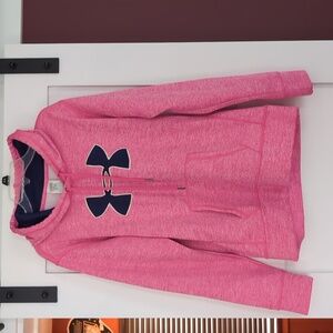 Women's pink Under Armour hoodie hooded sweatshirt size medium cold gear